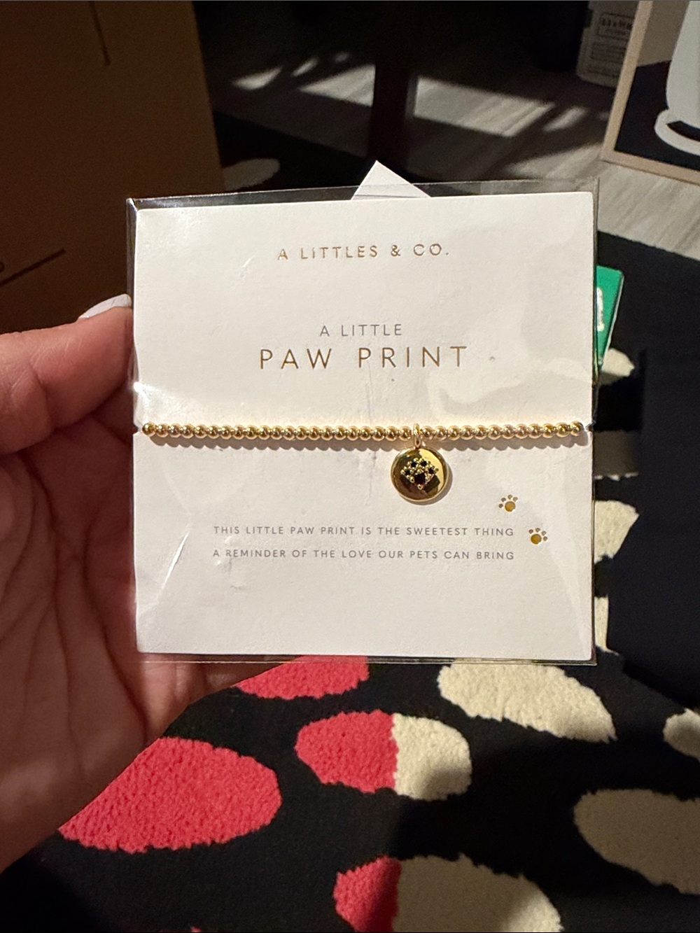 A Little Paw Print Gold Charm Bracelet by